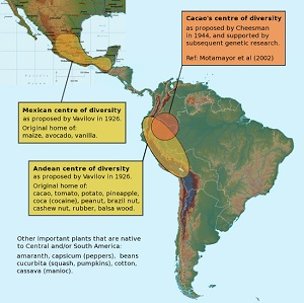 Credit: E.E. Cheesman, 1944 Cacao's center of diversity